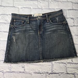Gap Women's Distressed Denim Frayed Hem Skirt size 10